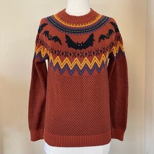 ModCloth Women's Rust Halloween Spooky Bat Sweater
